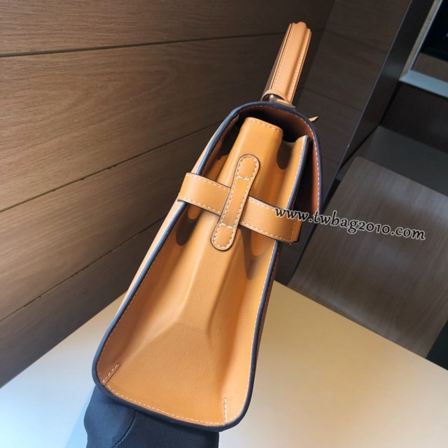 Delvaux春夏專櫃限量版tempete系列白蘭地拼色焦糖手提包 德爾沃專櫃經典款顏色肩背女包 bxs1016